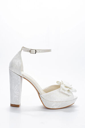 Kadın Gold Sultan Fiyonk Abiye Ayakkabı Kadın Topuklu Şık Gece Ayakkabısı Zarif Tasarım