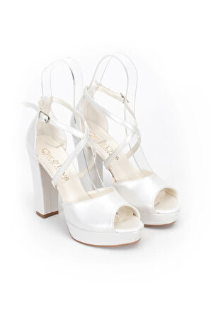 Sedef Cilt Kadın Abiye Ayakkabı Kadın Topuklu Şık Gece Ayakkabısı Zarif Tasarım Yüksek Topuk