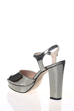 Kadın Platin Abiye Ayakkabı Kadın Topuklu Şık Gece Ayakkabısı Zarif Tasarım Yüksek Topuk