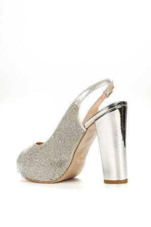 Gold Ayna Full Taş Topuklu Kadın Abiye Ayakkabı Kadın Topuklu Şık Gece Ayakkabısı Yüksek Topuk