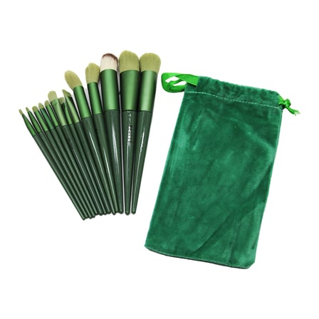 Makyaj Fırça Seti Kadife Torbalı Plastik Saplı