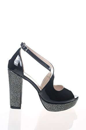 Kadın Gold Ayna Ökçe Poli Taş Abiye Ayakkabı Kadın Topuklu Şık Gece Ayakkabısı Zarif Tasarım