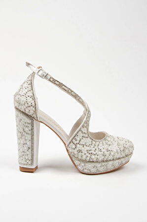 Gold Full Inci Taş Topuklu Kadın Abiye Ayakkabı Kadın Topuklu Şık Gece Ayakkabısı Yüksek Topuk