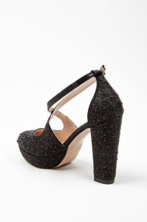 Gold Full Inci Taş Topuklu Kadın Abiye Ayakkabı Kadın Topuklu Şık Gece Ayakkabısı Yüksek Topuk