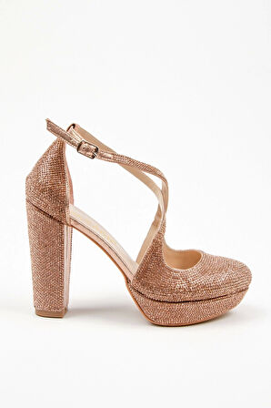 Rose Full Taş Topuklu Kadın Abiye Ayakkabı Kadın Topuklu Şık Gece Ayakkabısı Zarif Tasarım