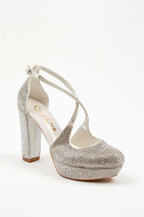 Rose Full Taş Topuklu Kadın Abiye Ayakkabı Kadın Topuklu Şık Gece Ayakkabısı Zarif Tasarım