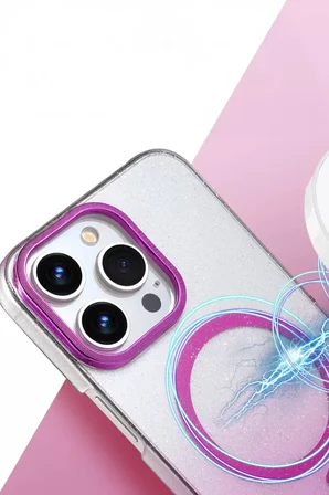 Apple Uyumlu iPhone 14 Pro Max Glossy Magsafe Kapak - Siyah