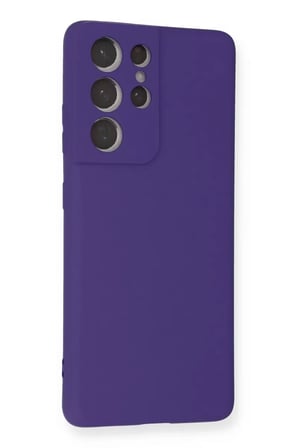Samsung Galaxy S21 Ultra Kılıf Nano içi Kadife Silikon - Mor