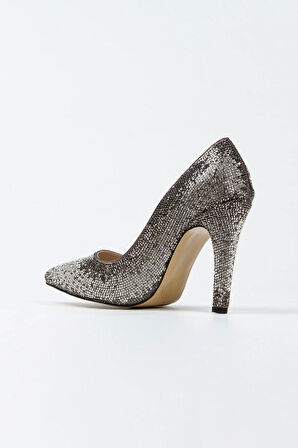 Gold Sultan Çift Renktaşlı Klasik Sivri Ince Topuklu Kadın Abiye Ayakkabı Kadın Topuklu Şık