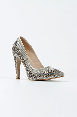 Gold Sultan Çift Renktaşlı Klasik Sivri Ince Topuklu Kadın Abiye Ayakkabı Kadın Topuklu Şık