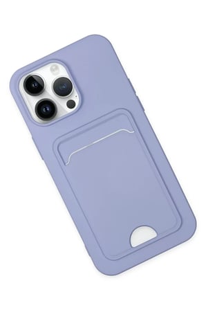 Apple Uyumlu iPhone 14 Pro Kılıf Kelvin Kartvizitli Silikon - Lila