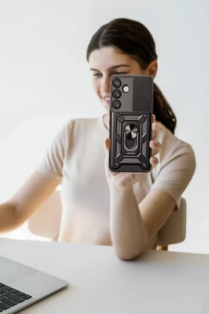 Samsung Galaxy S25 FE Pars Lens Yüzüklü Silikon - Lacivert