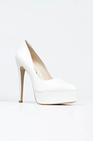 Gümüş Ayna Klasik Sivri Ince Topuklu Sivri Platformlu Kadın Abiye Ayakkabı Kadın Topuklu Şık