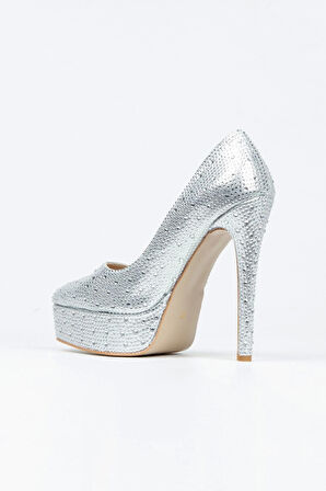 Gold Sultan Taşlı Klasik Sivri Ince Topuklu Sivir Platformlu Kadın Abiye Ayakkabı Kadın Topuklu Şık