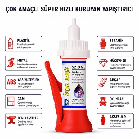 PM-29676 Yağ Bazlı Jel Tipi Süper Hızlı Çok Amaçlı Güçlü Yapıştırıcı