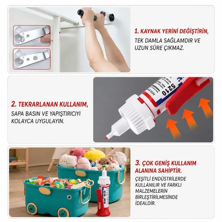 PM-29676 Yağ Bazlı Jel Tipi Süper Hızlı Çok Amaçlı Güçlü Yapıştırıcı