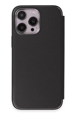 Apple iPhone 13 Pro Max Kılıf Dolpin Kapaklı - Siyah