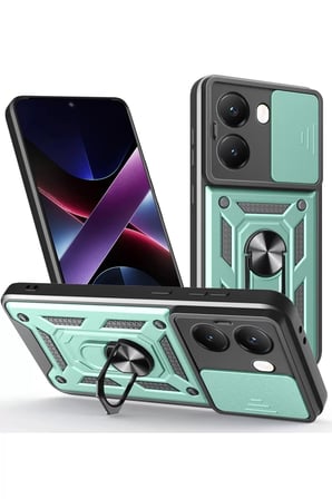 Xiaomi Poco X7 Pro Kılıf Pars Lens Yüzüklü Silikon - Yeşil