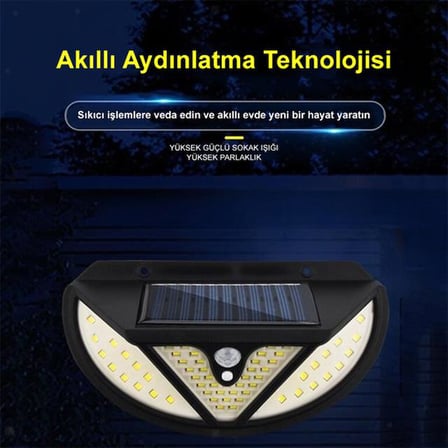 MX-118 118 SMD Ledli Hareket Sensörlü Üç Modlu Solar Duvar Lambası
