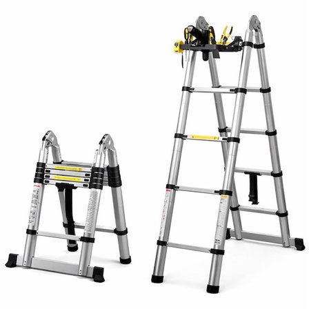 SN-29683 4+4 Metre Teleskopik Merdiven Karavan & Tekne Katlanır Alüminyum