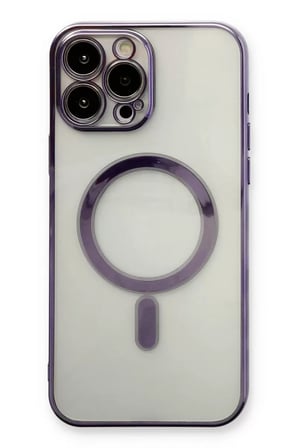 Apple iPhone 13 Pro Max Kılıf Magneticsafe Lazer Silikon - Mor
