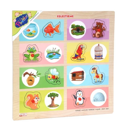 ONY-363-364 Ahşap Tutmalı Eşleştirme Hangi Hayvan Nerede Yaşar