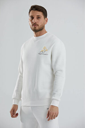 Baskılı Relax Fit Bisiklet Yaka Unisex Sweatshirt