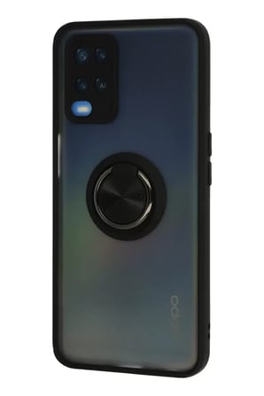 Oppo A54 4G Kılıf Montreal Yüzüklü Silikon Kapak - Siyah