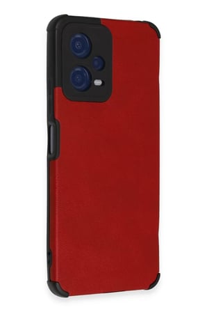 Xiaomi Uyumlu Redmi Note 12 5G Kılıf Loop Deri Silikon - Kırmızı