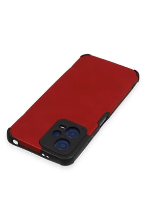 Xiaomi Uyumlu Redmi Note 12 5G Kılıf Loop Deri Silikon - Kırmızı