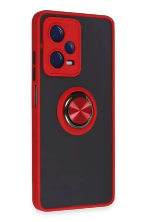 Xiaomi Poco X5 Pro 5G Kılıf Montreal Yüzüklü Silikon Kapak - Kırmızı