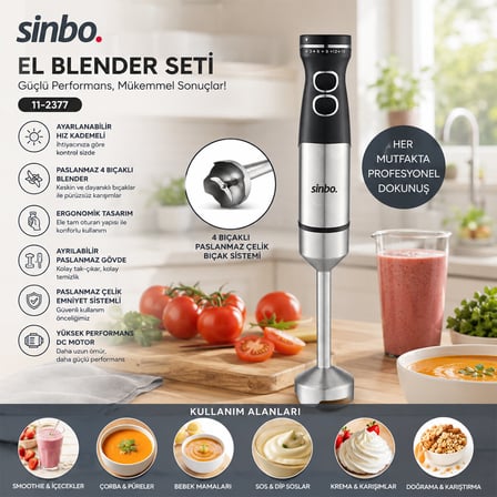 Çubuk El Blender Çelik Uçlu Dc Motor - 1500W SHB-7510