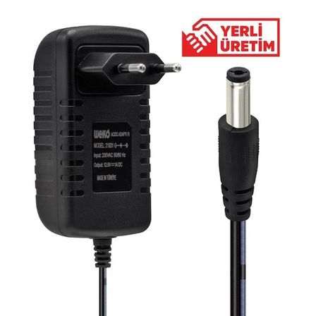 Weko 12.6V - 1 Amper 3S Lithium Ion Battery Charger 5.5-2.5mm Lityum İyon Piller Için Uygun Şarj Cihazı