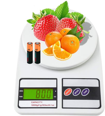 ErturkStore Mutfak Tartısı Dijital Beyaz 10kg Hassasiyet 1g Otomatik Kapanma
