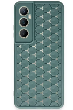 Realme C65 Kılıf Petek Silikon Kapak - Koyu Yeşil