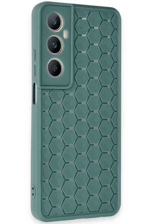 Realme C65 Kılıf Petek Silikon Kapak - Koyu Yeşil