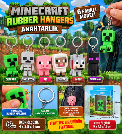 Minecraft Rubber Hangers Anahtarlık (adet fiyatıdır)