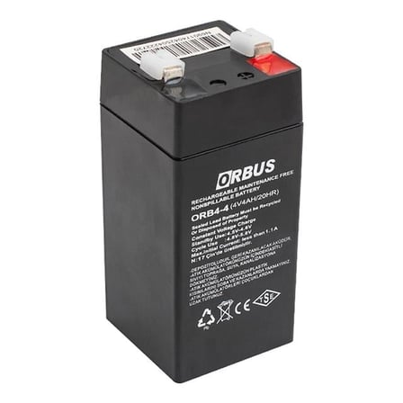Orbus ORB4-4 4 Volt 4 Amper Dik Akü (45x45x100 Mm)