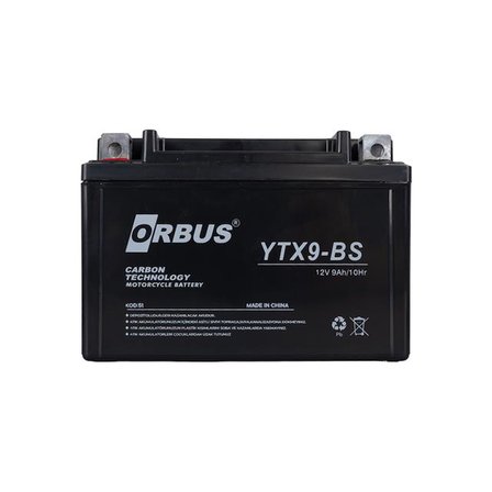 Orbus YTX9-BS 12V 9A Motosiklet Aküsü (150 X 86 X 107 MM) (2.84Kg)