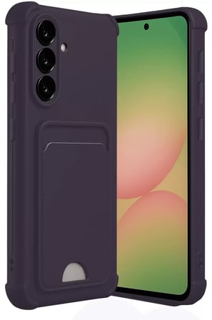 Samsung Galaxy A36 Kılıf Kelvin Kartvizitli Silikon - Derin Mor