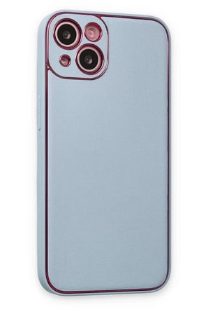 Apple iPhone 14 Plus Kılıf Coco Deri Silikon Kapak - Sky Blue