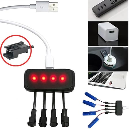 PM-29140 4in1 SM-2P Soket 3.7V Lityum Pil Usb Splitter Şarj Aleti