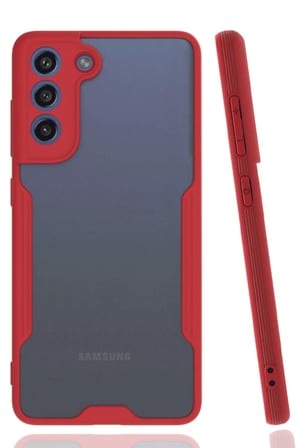 Samsung Galaxy S21 FE Kılıf Platin Silikon - Kırmızı
