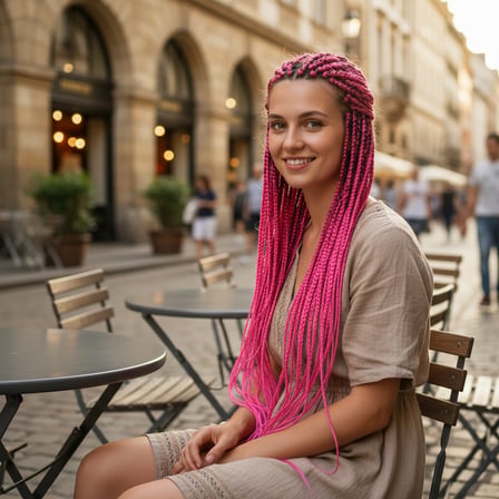 Afrika Örgüsü Ve Rasta İçin Sentetik Saç - Açık Fuşya