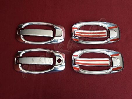 DB Chrome Citroen Nemo Kapı Kolu Nikelajı 2008 Sonrası 4 Kapı 8 Parça P.Çelik
