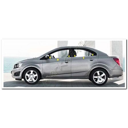 DB Chrome Chevrolet Aveo Sedan Cam Çıtası Nikelajı 2006-2011 4 Parça P.Çelik