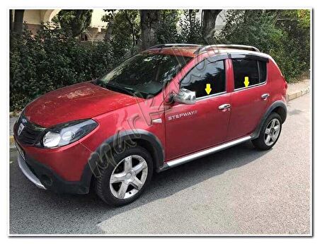 DB Chrome Dacia Sandero Cam Çıtası Nikelajı 2006-2012 4 Parça P.Çelik