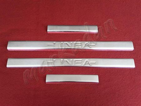 DB Chrome Fiat Linea Krom Kapı Eşiği 2006-2018 4 Parça P.Çelik