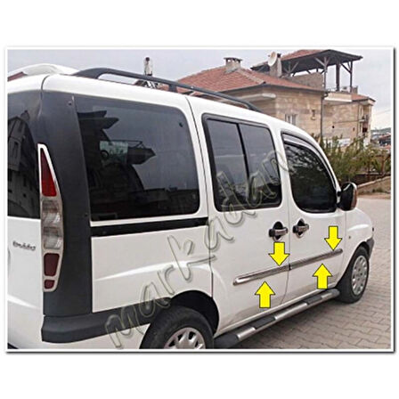DB Chrome Fiat Doblo Krom Yan Kapı Çıtası 2000-2006 4 Parça P.Çelik