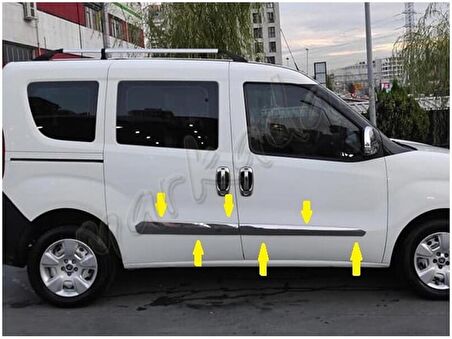 DB Chrome Fiat Doblo Krom Yan Kapı Çıtası 2010-2023 4 Parça P.Çelik